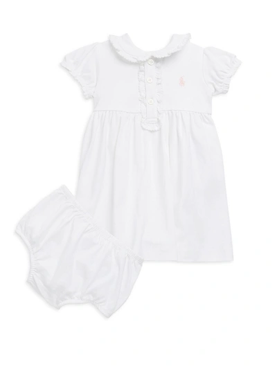 Ralph Lauren Baby Girl's Polo Dress & Bloomers Set In White