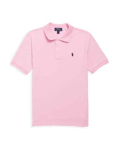 Polo Ralph Lauren Kids' Boy's Short-sleeve Logo Embroidery Polo Shirt In Carmel Pink