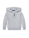 Ralph Lauren Kids' Little Girl's & Girl's Drapey Terry Zip-front Hoodie In Light Grey