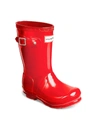 Hunter Kids' Girl's High Gloss Original Tall Rain Boots In Military Red