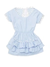 Little Peixoto Kids' Little Girl's & Girl's Nissi Pom-pom Dress In Sky Blue