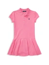 Ralph Lauren Kids' Logo-embroidered Cotton-blend Polo Dress 7-11 Years In Pink
