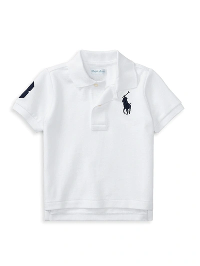Polo Ralph Lauren Baby Boys Cotton Mesh Pony Logo Polo Shirt In White