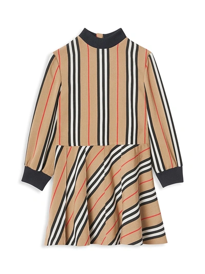 Burberry Kids' Little Girl's & Girl's Agatha Iconic Stripe Dress In Archive Beige