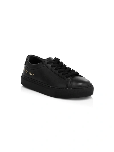 Common Projects Little Kid's & Kid's Original Achilles Leather Low-top Sneakers In Green