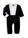 Dolce & Gabbana Baby Boy's Stretch Cotton Tuxedo Romper In Black