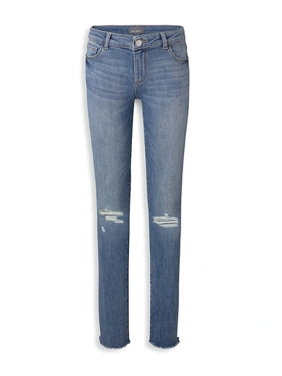 Dl Premium Denim Kids' Girl's Chloe Skinny Distressed Denim Jeans In Gulfstream