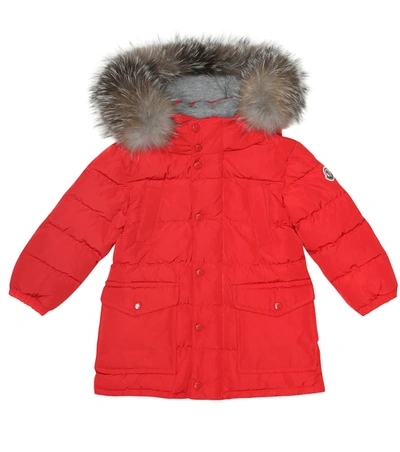 Moncler Baby's & Little Boy's Esparron Fox Fur-trim Quilted Parka In Red