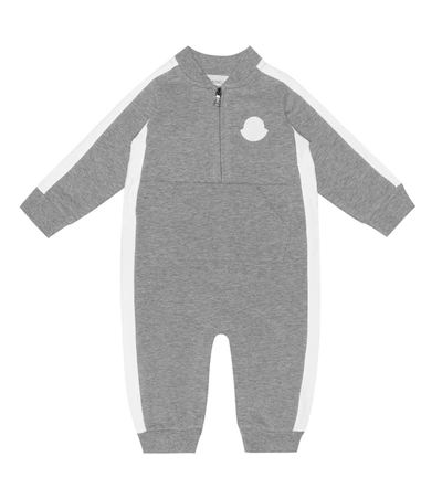 Moncler Baby Boy's Two-tone Kangaroo Pouch Coverall In Grey
