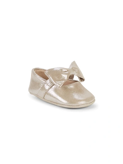 Elephantito Baby Girl's Leather Bow Ballerina Shoes In Blush