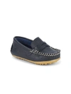 Elephantito Baby Boy's Alex Leather Driving Loafers In Navy