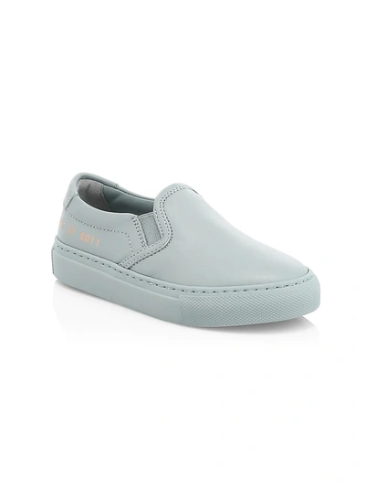 Common Projects Little Kid's & Kid's Leather Slip-on Sneakers In Grey