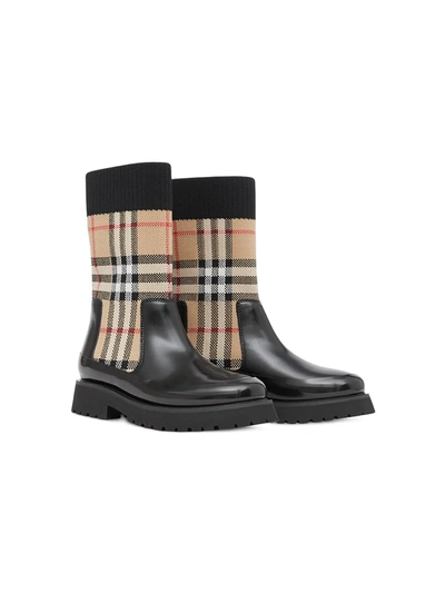 Burberry Unisex Mini Doug Vintage Check Boots - Toddler, Little Kid In Beige