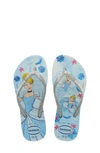Havaianas Kids' Little Girl's & Girl's Disney Princess Cinderella Flip Flops In White/cotton Candy