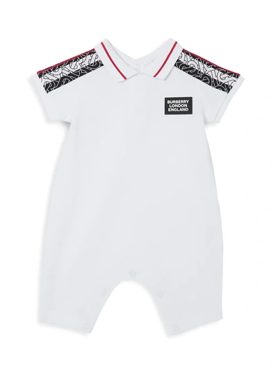 Burberry Baby Boy's Juniper Monogram Shortall In White