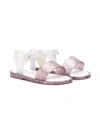 Mini Melissa Kids' Girl's Mel Mar Glitter Resin Sandals In 53651 - Pink Glitter/ Pearl