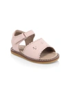 Elephantito Baby Girl's Scallop Leather Sandals In Pink