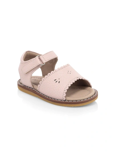 Elephantito Baby Girl's Scallop Leather Sandals In Pink