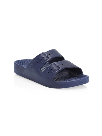 Freedom Moses Little Kid's & Kid's Double Strap Sandals In Navy
