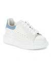 Alexander Mcqueen Babies' Kid's Oversized Lace-up Leather Sneakers In White Light Blue
