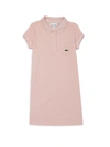 Lacoste Kids' Little Girl's & Girl's Cotton Pique Polo Dress In Lychee