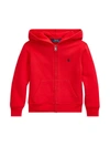 Polo Ralph Lauren Kids' Little Boy's & Boy's Classic Zip-front Hoodie In Red