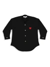 Comme Des Garçons Play Little Kid's Play Kids Logo Button-down Shirt In Black Red