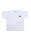 Comme Des Garçons Play Little Kid's Play Kids Logo T-shirt In White Red
