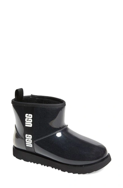 Ugg Kids' Mini Classic Ii Waterproof Clear Boot In Black/black