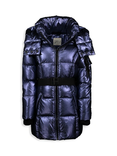 Sam Girls' Soho Belted Down Puffer Jacket - Little Kid In Moonlight