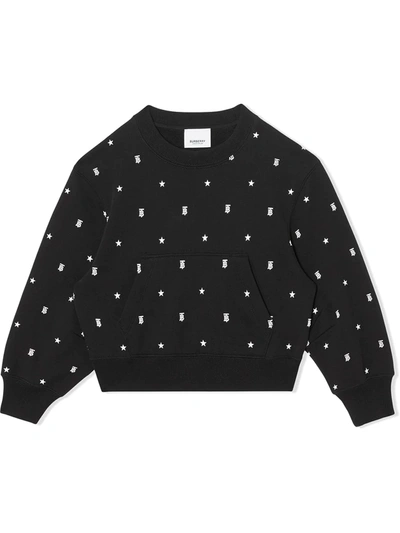 Burberry Kids' Star And Monogram Motif Sweatshirt In Black