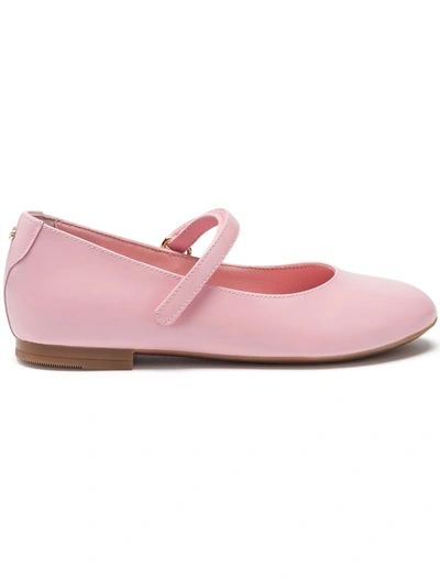 Dolce & Gabbana Kids' Mary Jane Ballet Flats In Varnish In Pink