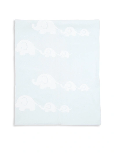 Kissy Kissy Baby's Cotton Elephant Blanket In Light Blue