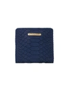 Gigi New York Python-embossed Leather Mini Folding Wallet In Navy