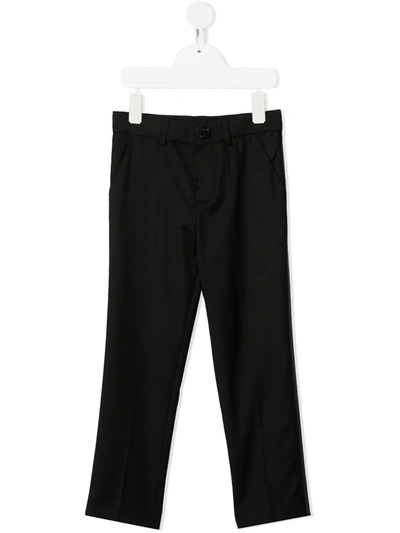 Paul Smith Junior Kids' Straight-leg Tailored Trousers In Black