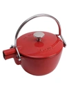 Staub Cast Iron 1-qt Round Tea Kettle In Cherry