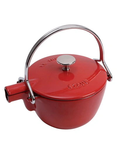 Staub Cast Iron 1-qt Round Tea Kettle In Cherry