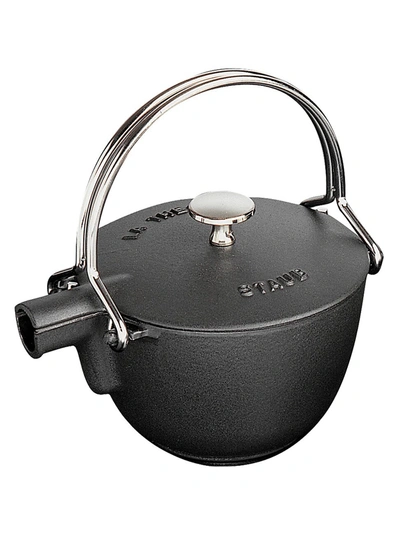 Staub Cast Iron 1-qt Round Tea Kettle In Matte Black