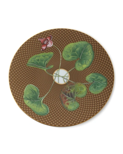 Raynaud Tresor Fleuri Asarum Dessert Plate In Brown