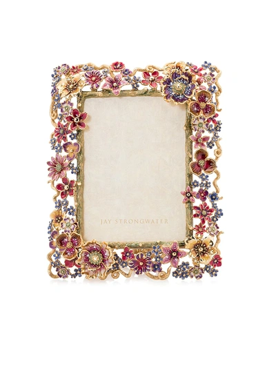 Jay Strongwater Brocade Floral Cluster Frame In Bouquet