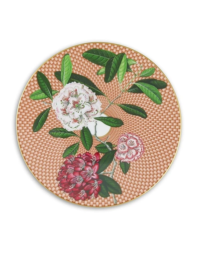 Raynaud Tresor Fleuri Rhododendron Dessert Plate In Beige