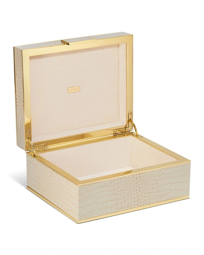Aerin Classic Crocodile-embossed Leather Jewelry Box