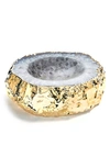 Anna New York Cascita 24k Goldplated Agate Bowl In Natural Gold