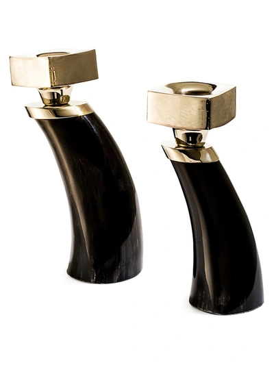 Ladorada Two-piece Dark Horn Candle Holders