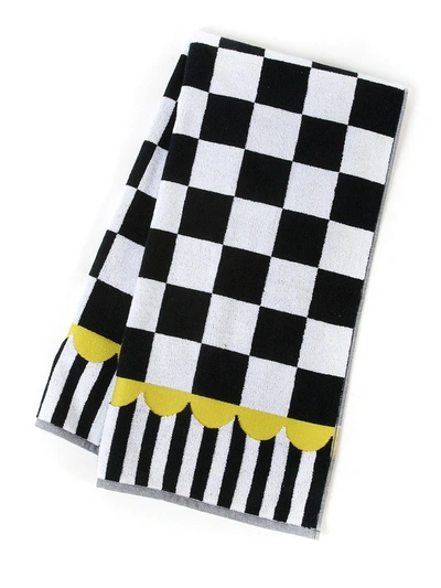 Mackenzie-childs Courtly Check Bath Towel In Black/white
