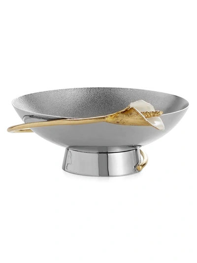 Michael Aram Calla Lily Stainless Steel Nut Dish In Silver