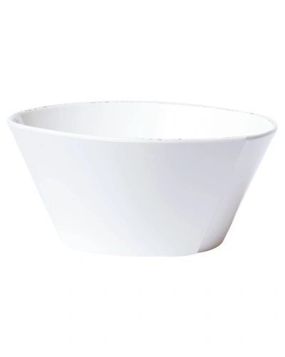 Vietri Melamine Lastra Large Stacking Serving Bowl In White