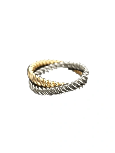 L'objet Deco Twist Platinum & Gold Napkin Rings/set Of 4