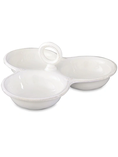 Juliska Ceramic Triple Serving Dish In Whitewash