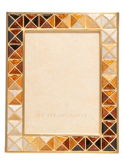 Jay Strongwater Topaz Pyramid Frame, 3" X 4" In Brown/gold